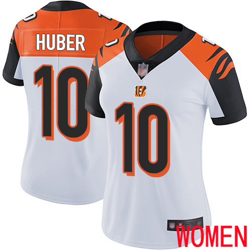 Cincinnati Bengals Limited White Women Kevin Huber Road Jersey NFL Footballl #10 Vapor Untouchable